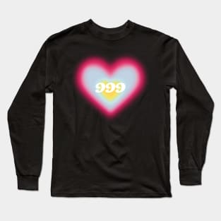 999 angel number heart aura colorful aesthetic Long Sleeve T-Shirt